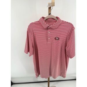 Vineyard Vines Performance 49ers Polo Mens Size L Red Stripe